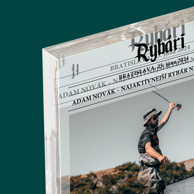 Fotografia A Podpis: Rybári - Akrylový Blok (Vertikálne)