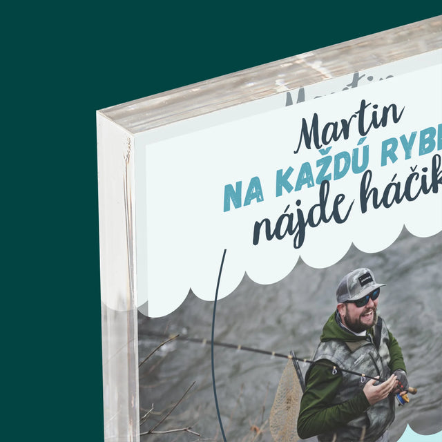 Fotografia A Podpis: Nájde Háčik - Akrylový Blok (Vertikálne)