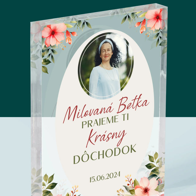 Fotografia A Podpis: Najlepší Dôchodok - Akrylový Blok (Vertikálne)