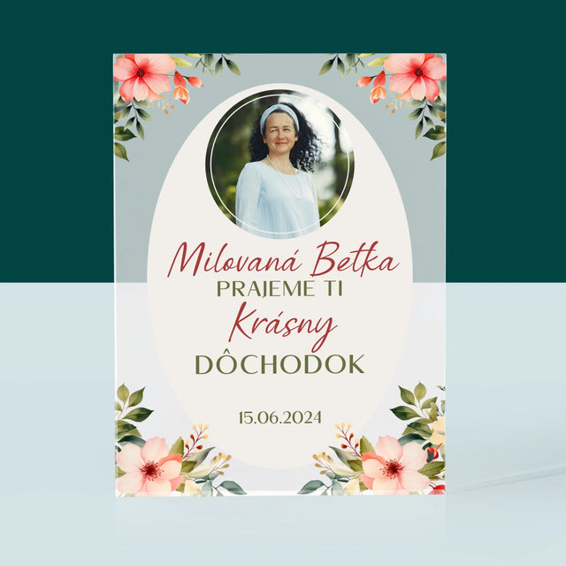 Fotografia A Podpis: Najlepší Dôchodok - Akrylový Blok (Vertikálne)