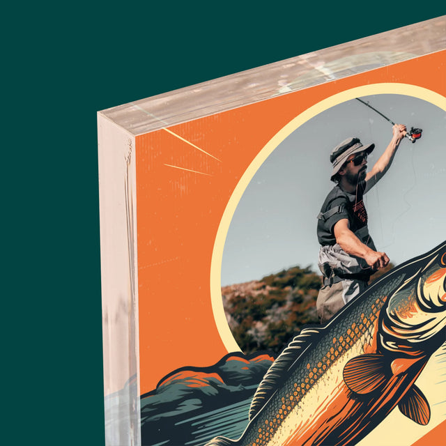 Fotografia A Podpis: Najlepší Rybár - Akrylový Blok (Vertikálne)