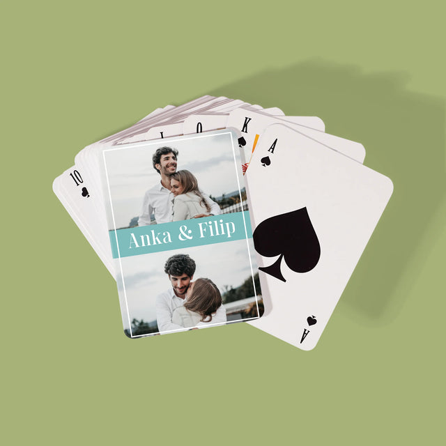 Fotokoláž: Pár Mená - Hracie Karty