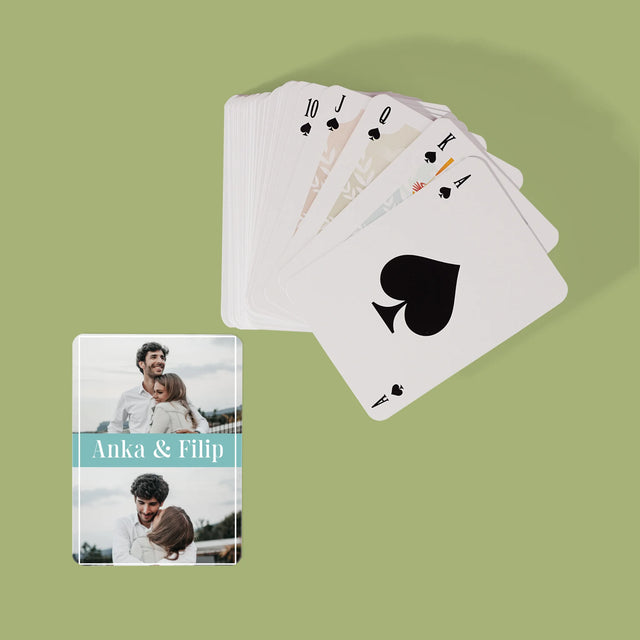 Fotokoláž: Pár Mená - Hracie Karty