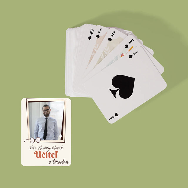 Fotografia A Podpis: Učiteľ S Triedou - Hracie Karty