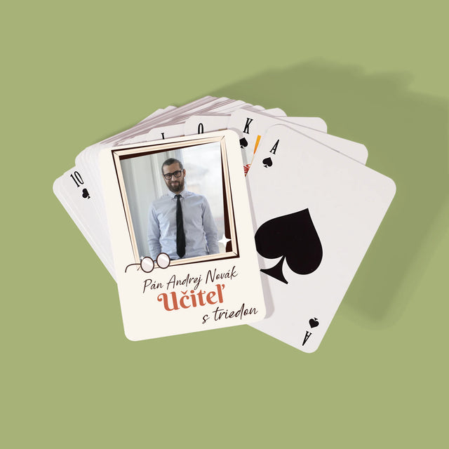 Fotografia A Podpis: Učiteľ S Triedou - Hracie Karty