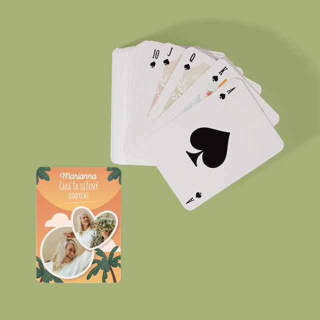 Fotokoláž: Vysnívaný Oddych - Hracie Karty