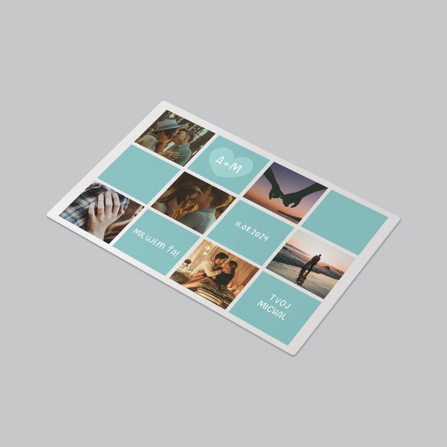 Fotokoláž: Milujem Ťa Iniciály - Podložka Na Stôl