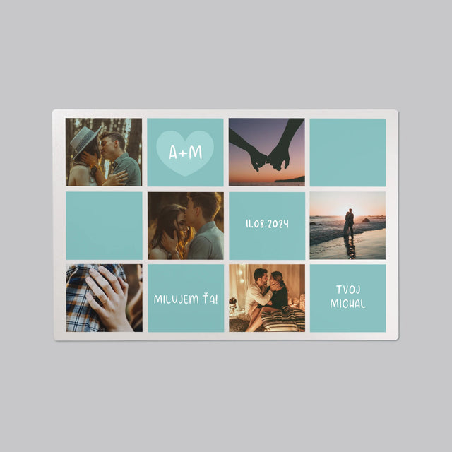 Fotokoláž: Milujem Ťa Iniciály - Podložka Na Stôl