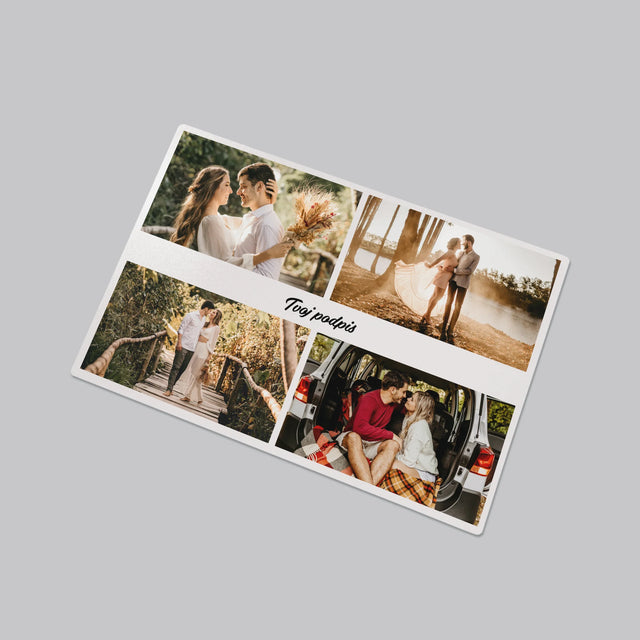 Fotokoláž: 4 Fotografie A Podpis - Podložka Na Stôl