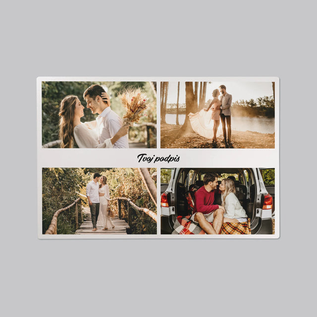Fotokoláž: 4 Fotografie A Podpis - Podložka Na Stôl