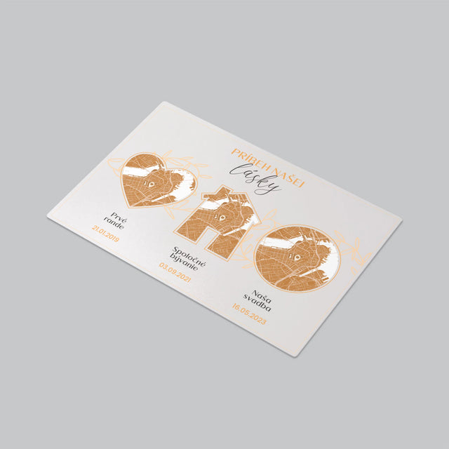 Mapa Mesta: Príbeh Našej Lásky - Podložka Na Stôl