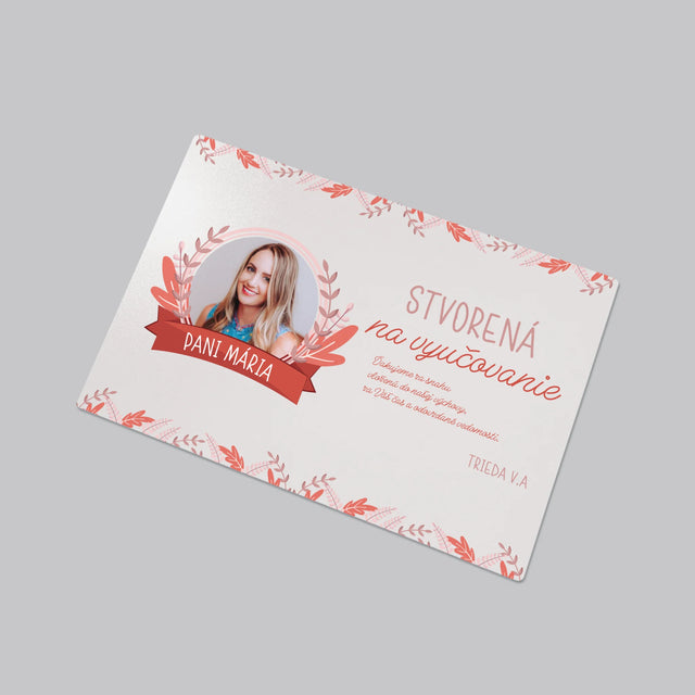 Fotografia A Podpis: Stvorená Na Vyučovanie - Podložka Na Stôl