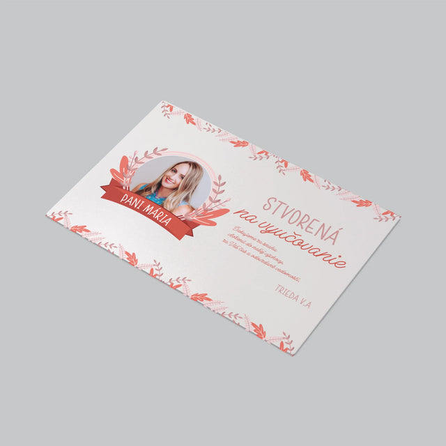 Fotografia A Podpis: Stvorená Na Vyučovanie - Podložka Na Stôl