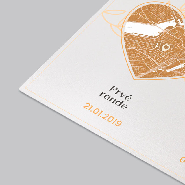 Mapa Mesta: Príbeh Našej Lásky - Podložka Na Stôl