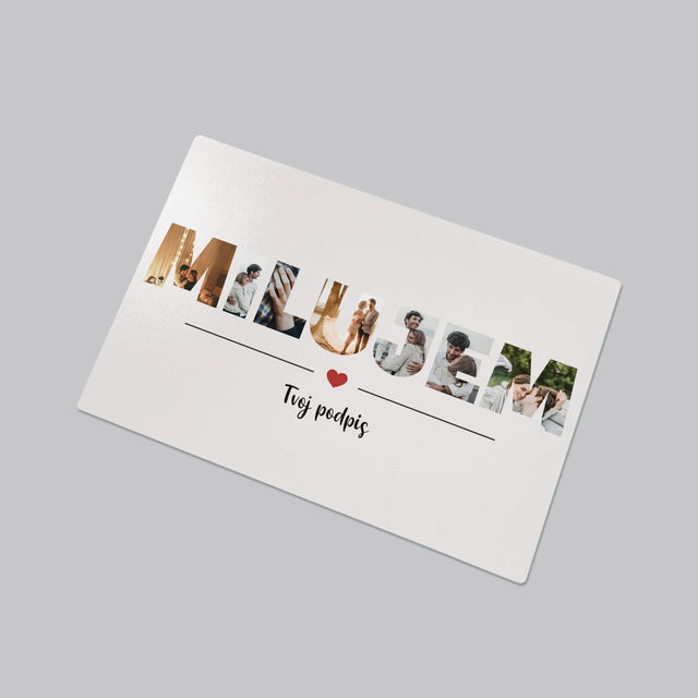 Slovo Z Fotografií: Milujem Z Tvojich Fotografií - Podložka Na Stôl