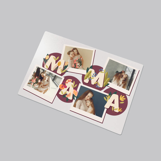 Fotokoláž: Písmená Mama - Podložka Na Stôl