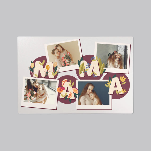 Fotokoláž: Písmená Mama - Podložka Na Stôl