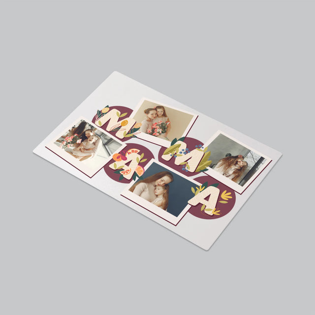 Fotokoláž: Písmená Mama - Podložka Na Stôl