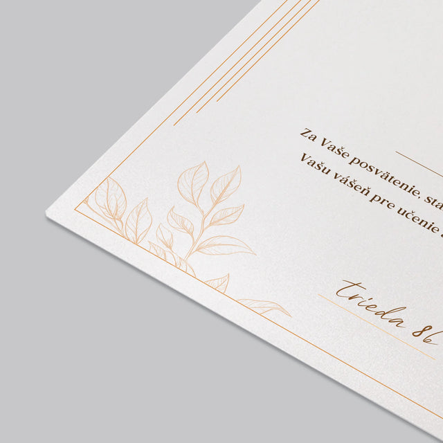 Fotografia A Podpis: Certifikát Príkladnej Učiteľky - Podložka Na Stôl