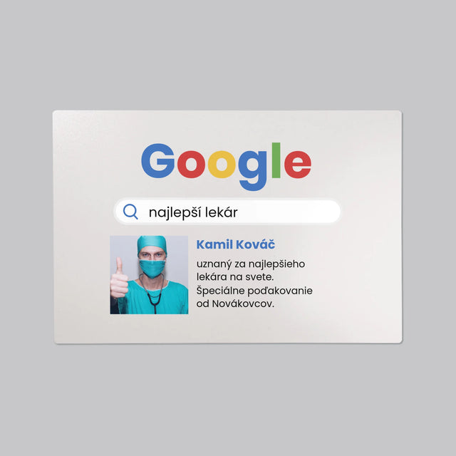 Fotografia A Podpis: Najlepší Lekár Výsledok Google - Podložka Na Stôl