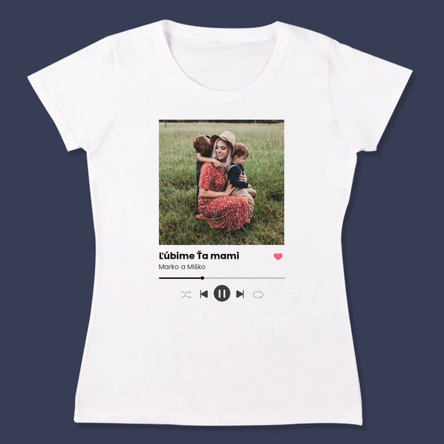 Fotografia A Podpis: Ľúbime Ťa Mami - Dámske Tričko