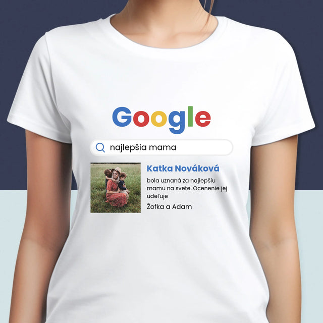 Fotografia A Podpis: Najlepšia Mama Výsledok Google - Dámske Tričko