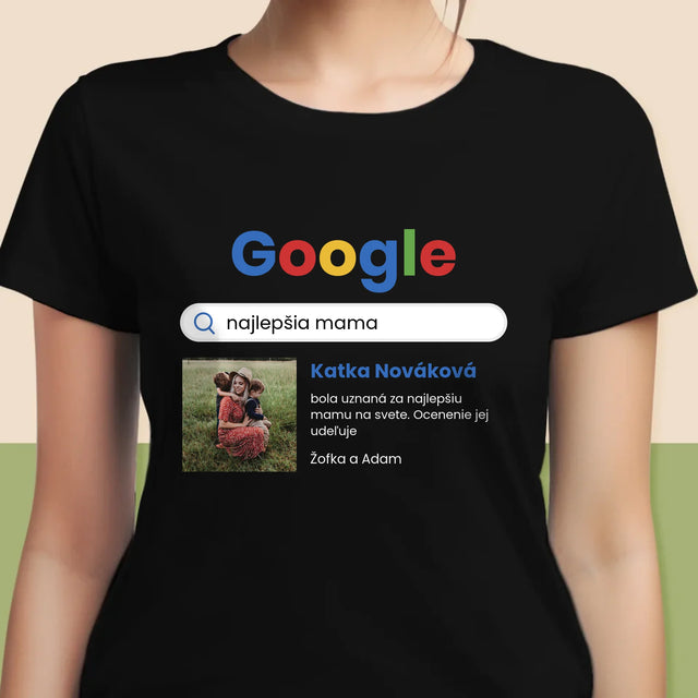 Fotografia A Podpis: Najlepšia Mama Výsledok Google - Dámske Tričko