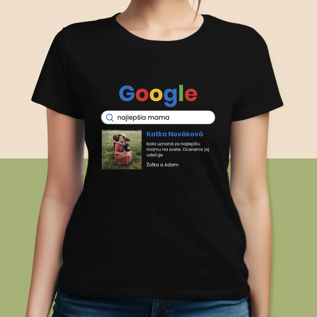 Fotografia A Podpis: Najlepšia Mama Výsledok Google - Dámske Tričko