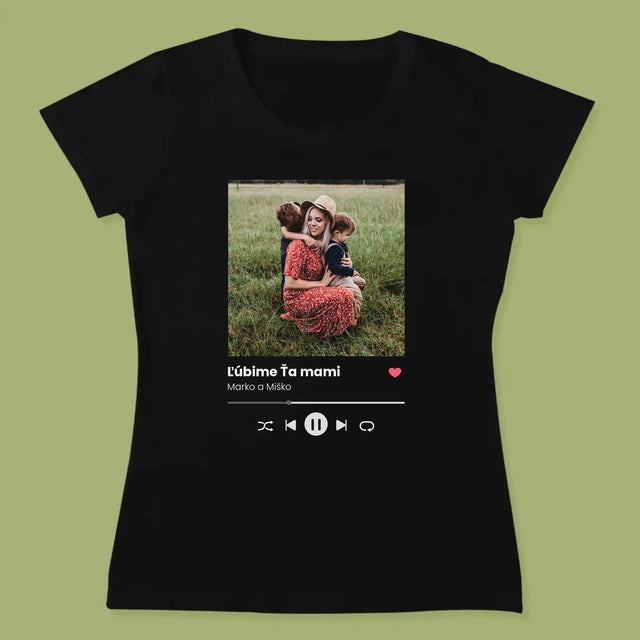 Fotografia A Podpis: Ľúbime Ťa Mami - Dámske Tričko