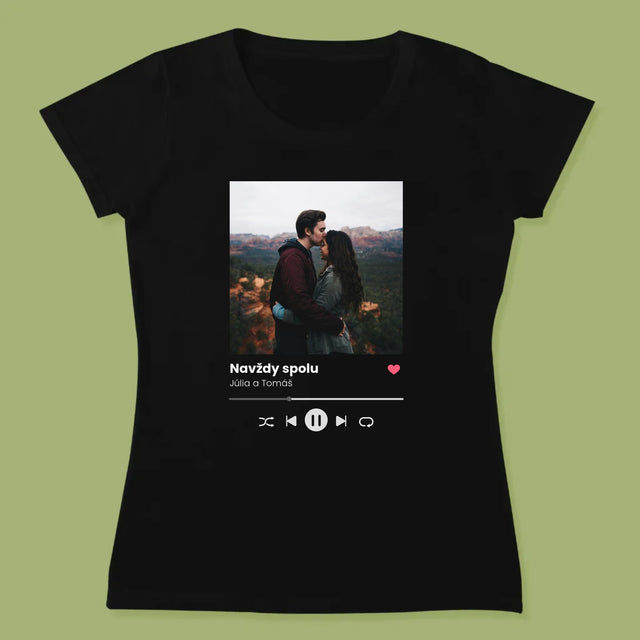 Fotografia A Podpis: Spotify S Tvojou Fotografiou - Dámske Tričko