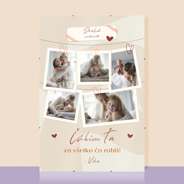 Fotokoláž: Ľúbim Ťa Mama Fotografie - Plagát