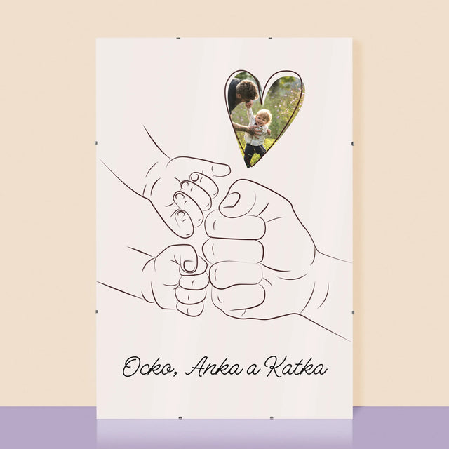 Fotografia A Podpis: Ocko Dieťa Rúčka - Plagát