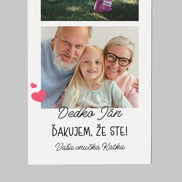 Fotografia A Podpis: Poďakovanie Pre Starých Rodičov - Magnetka Na Chladničku