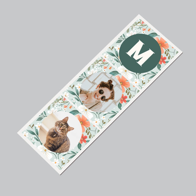 Fotokoláž: Kvetinový Monogram - Magnetka Na Chladničku