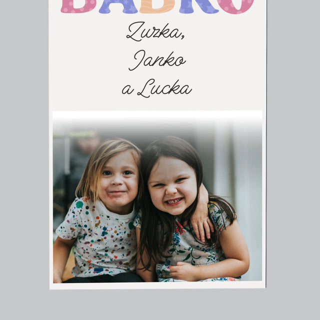 Fotokoláž: Ľúbime Ťa Babka - Magnetka Na Chladničku