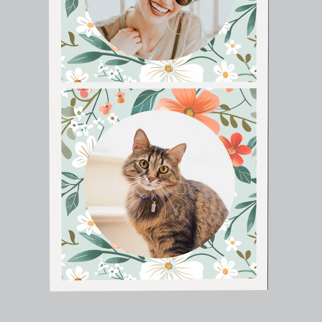 Fotokoláž: Kvetinový Monogram - Magnetka Na Chladničku