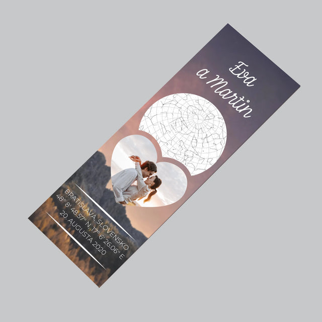 Mapa Hviezd: Zaľúbený Pár V Horách - Magnetka Na Chladničku