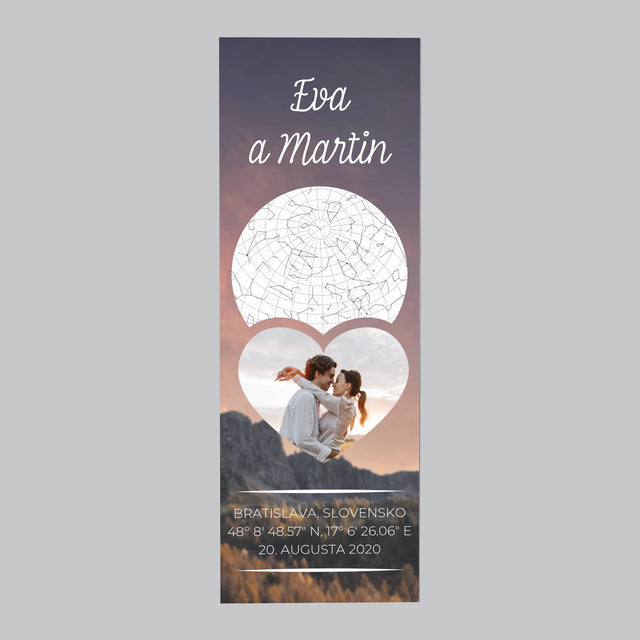 Mapa Hviezd: Zaľúbený Pár V Horách - Magnetka Na Chladničku