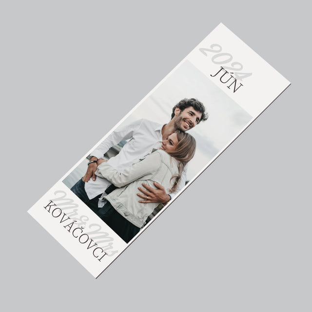 Fotokoláž: Mr&Mrs Dátum - Magnetka Na Chladničku