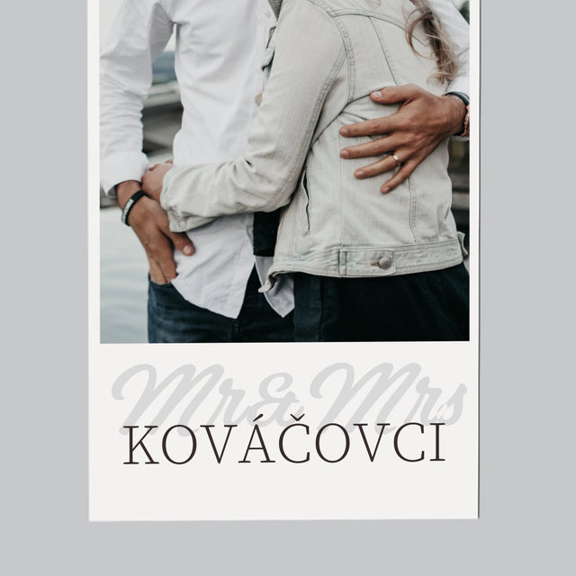 Fotokoláž: Mr&Mrs Dátum - Magnetka Na Chladničku