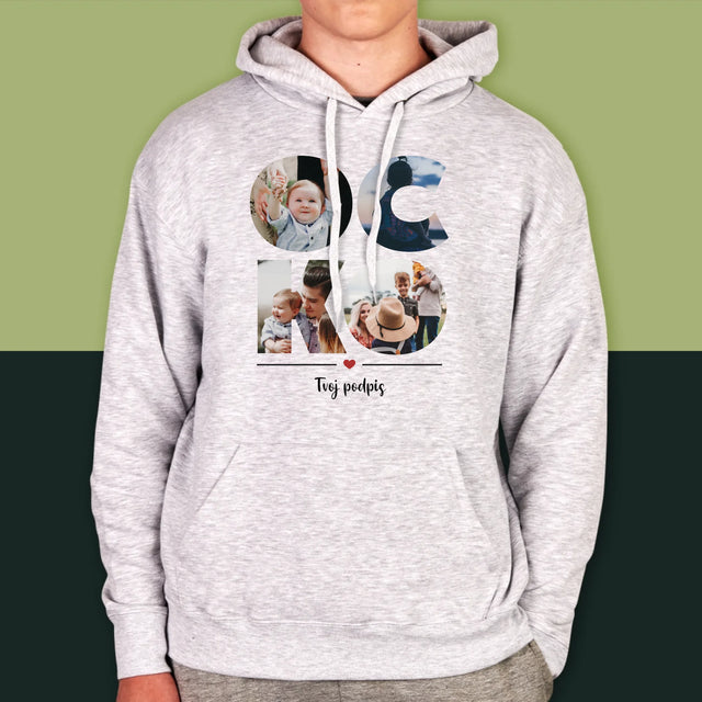 Slovo Z Fotografií: Ocko Z Tvojich Fotografií - Pánska Mikina S Kapucňou