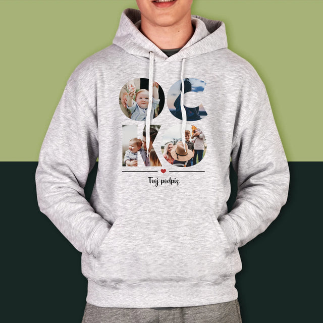 Slovo Z Fotografií: Ocko Z Tvojich Fotografií - Pánska Mikina S Kapucňou