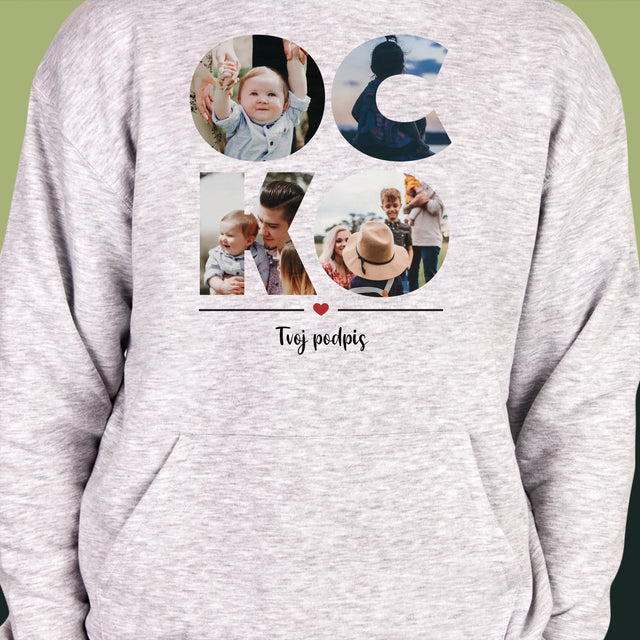 Slovo Z Fotografií: Ocko Z Tvojich Fotografií - Pánska Mikina S Kapucňou