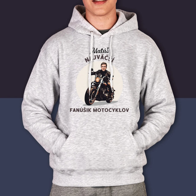 Tvoja Postava: Fanúšik Motocyklov - Pánska Mikina S Kapucňou