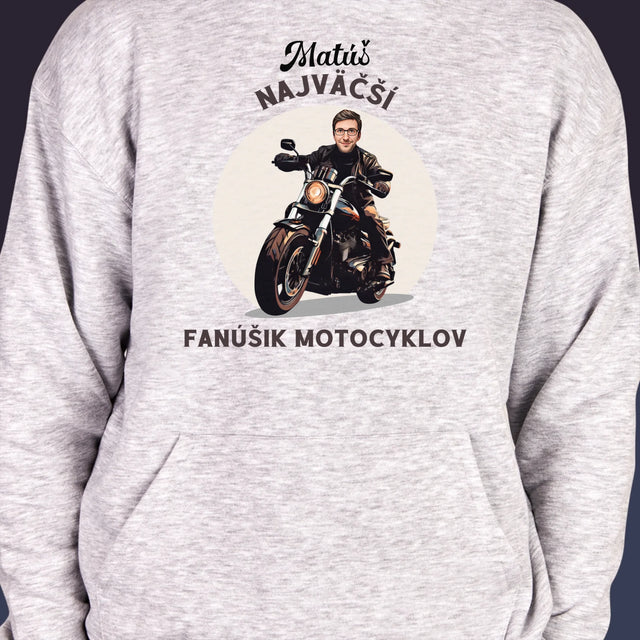 Tvoja Postava: Fanúšik Motocyklov - Pánska Mikina S Kapucňou