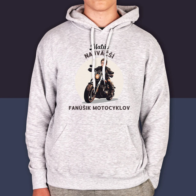 Tvoja Postava: Fanúšik Motocyklov - Pánska Mikina S Kapucňou
