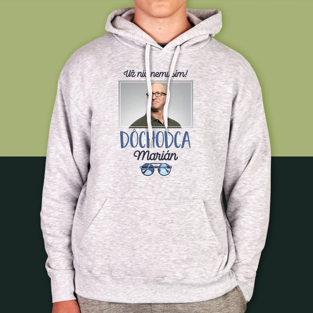 Fotografia A Podpis: Nič Nemusím! Dôchodca - Pánska Mikina S Kapucňou