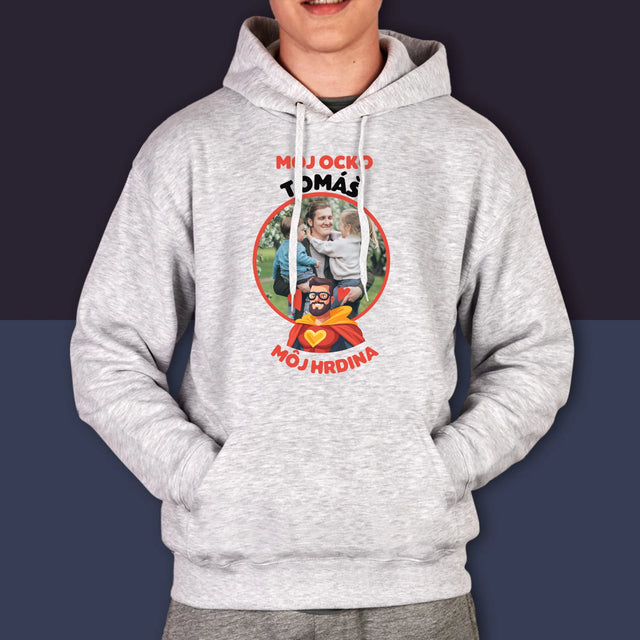 Fotografia A Podpis: Ocko Môj Hrdina - Pánska Mikina S Kapucňou
