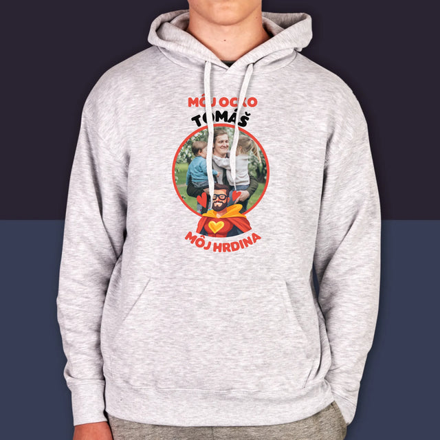 Fotografia A Podpis: Ocko Môj Hrdina - Pánska Mikina S Kapucňou