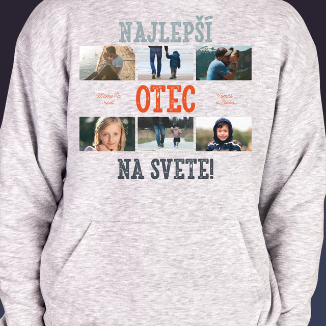Fotokoláž: Najlepší Otec Na Svete Fotografie - Pánska Mikina S Kapucňou
